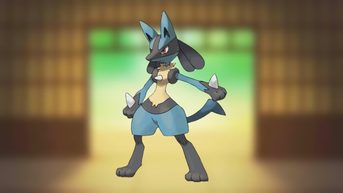 Lucario, a humanoid dog-like Pokémon.